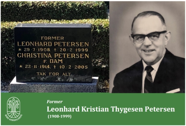 Former Leonhard Kristian Thygesen Petersen's gravsted og portrætfoto